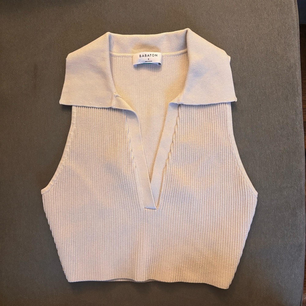 Aritzia Babaton Sculpt Knit Polo Top-Small